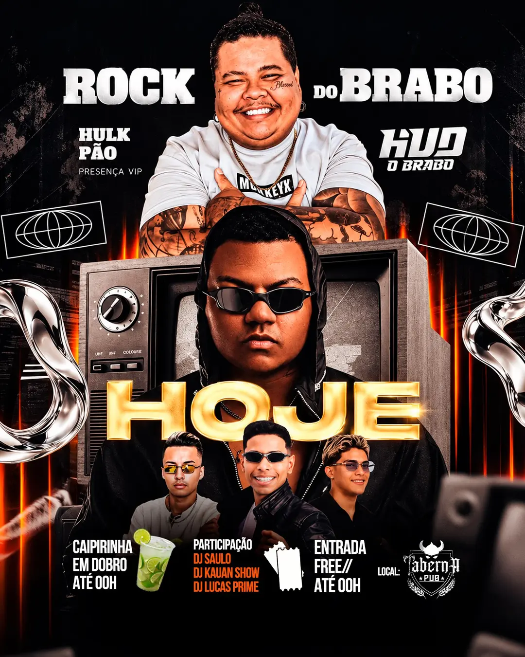 Flyer de Saulo Show DJ, DJ Kauan Silva e mais 3 artistas