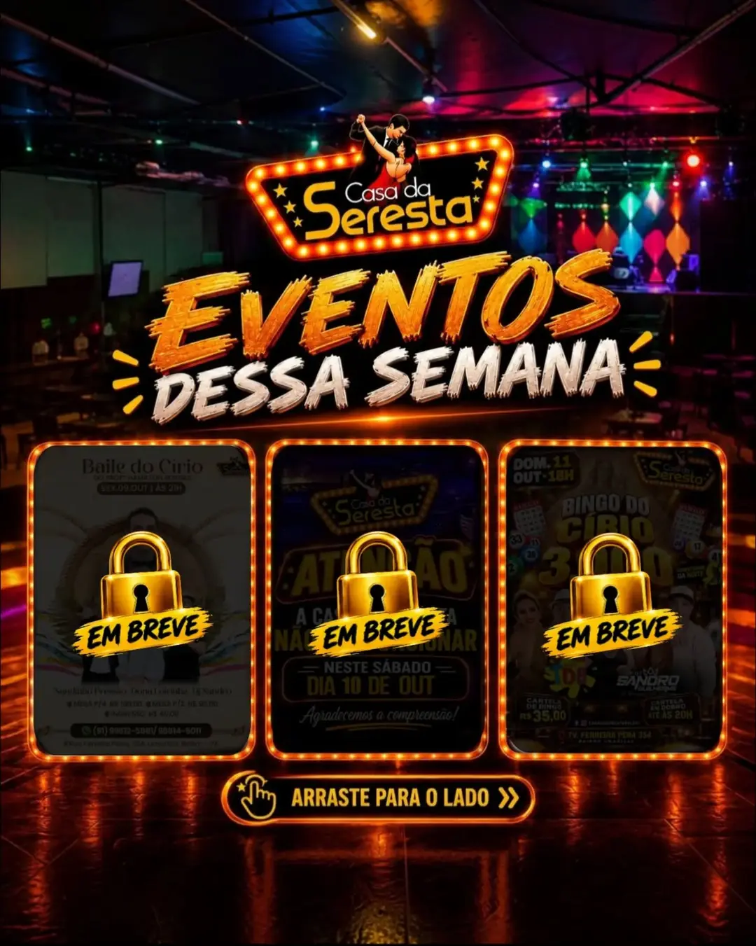 Flyer de Nandinho Pressão, Dona Loirinha e DJ Sandro