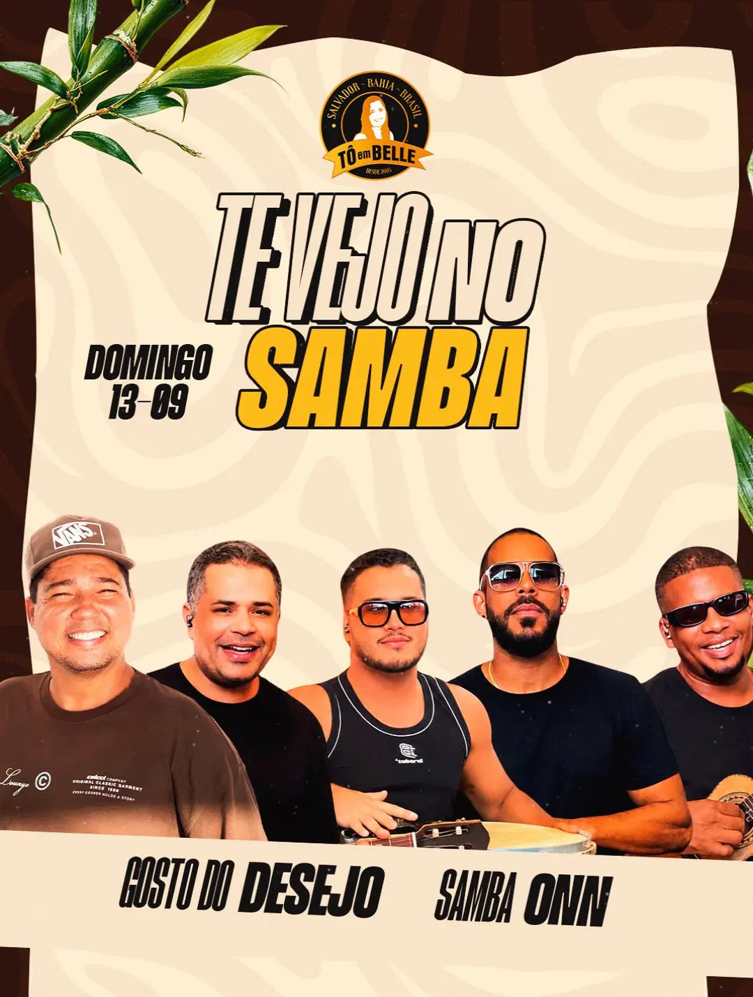 Flyer de Banda Samba Onn e Gosto Desejo