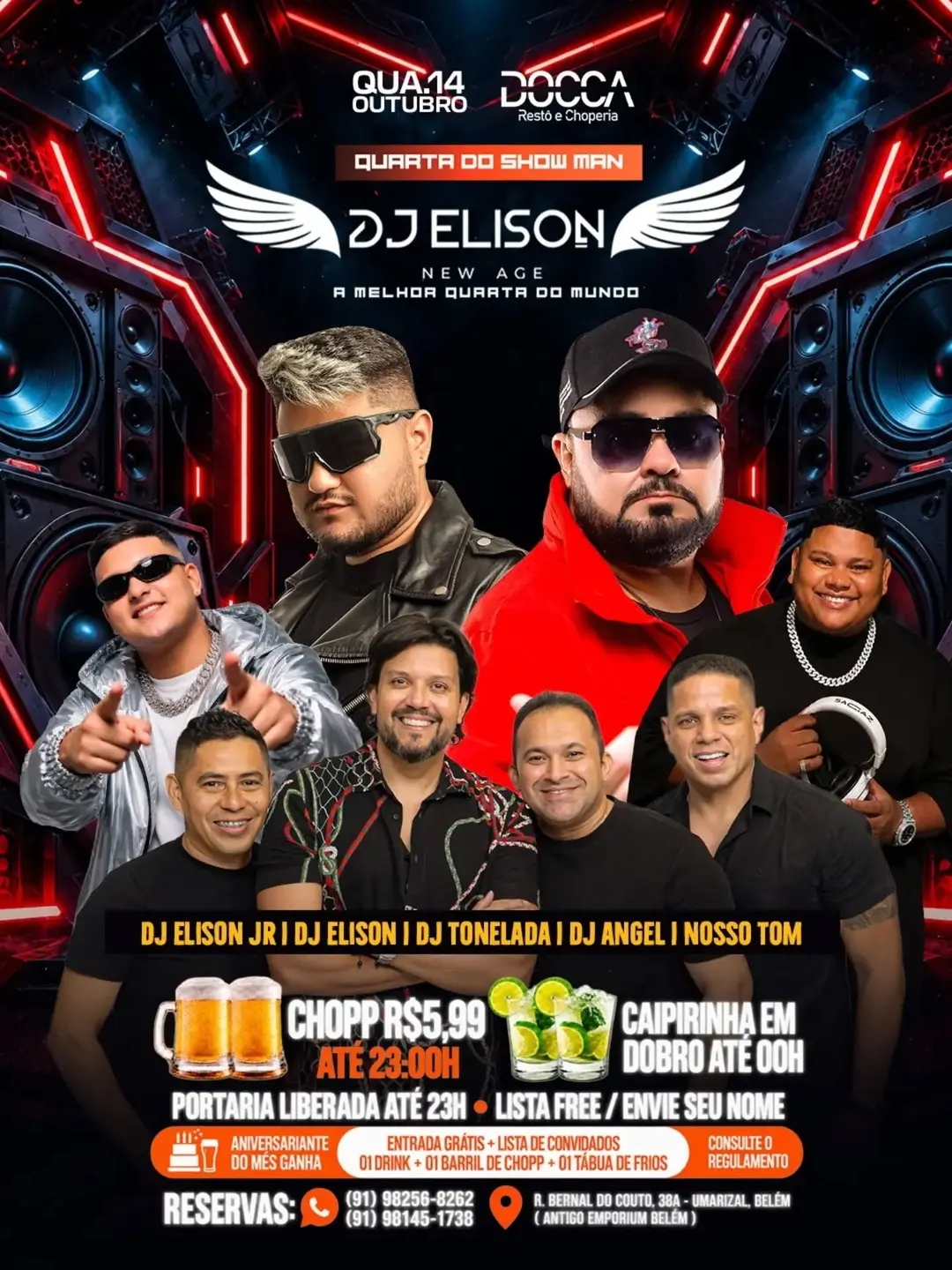 Flyer de Elison Carvalho, Angel Michel e mais 3 artistas