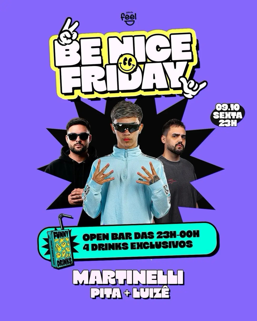 Flyer de Luis Gustavo, DJ Martinelli, pppppppppita e Martinelli