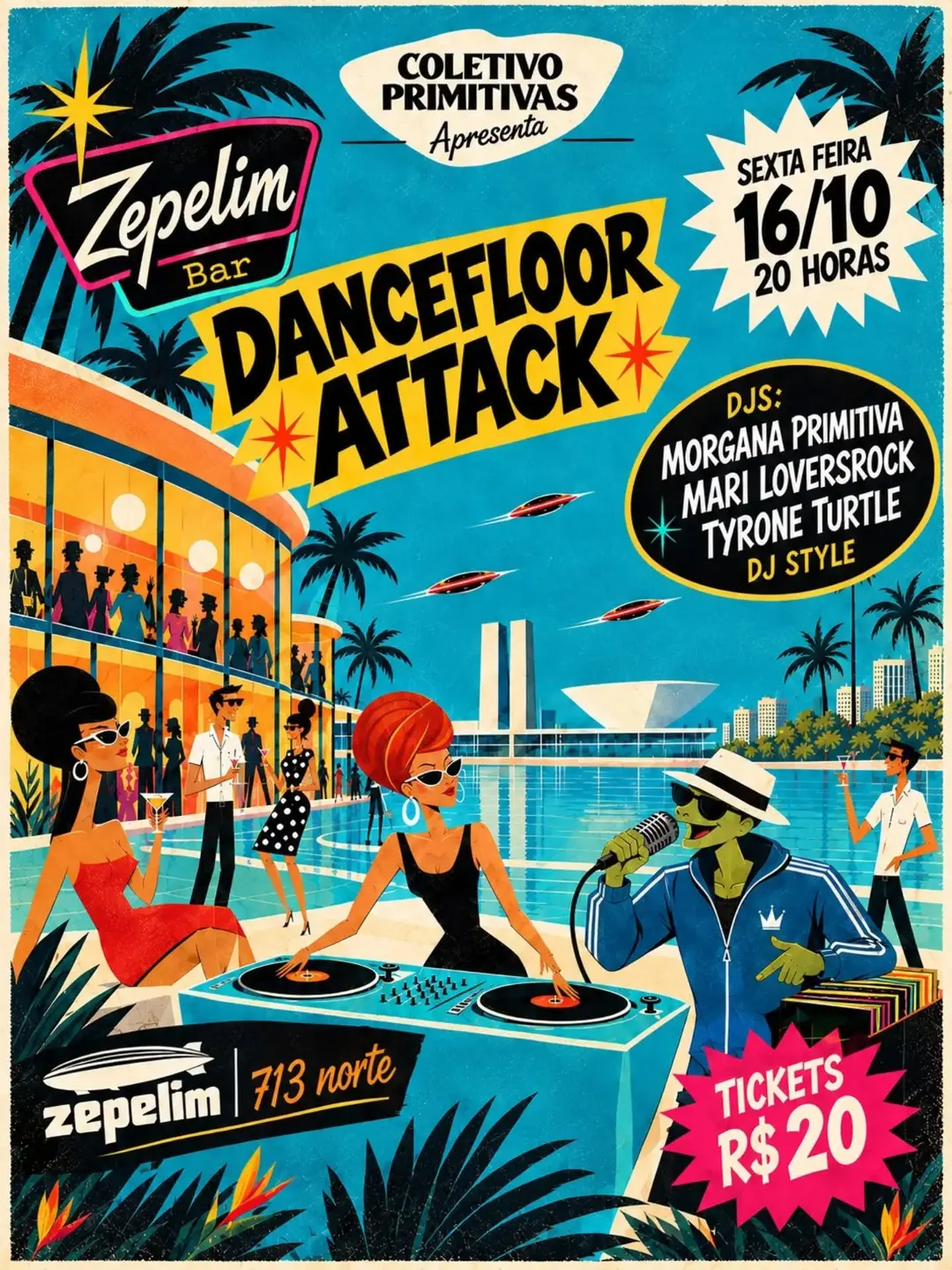 Flyer de Mari, Dancefloor Attack e mais 2 artistas