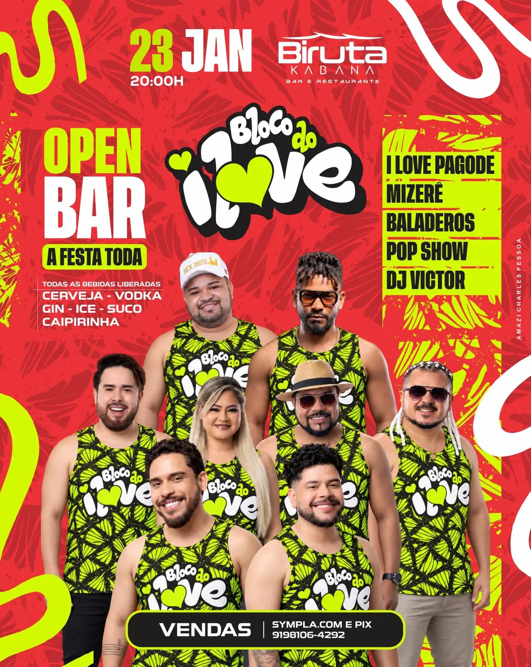 Flyer de I Love Pagode, Banda Mizerê, Pop Show e mais 2 artistas