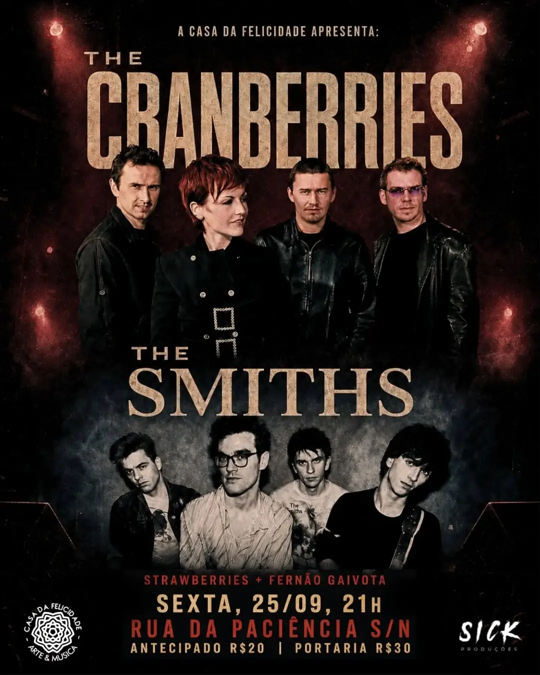 Flyer de Fernão Gaivota, Candice Fiais e The Strawberries