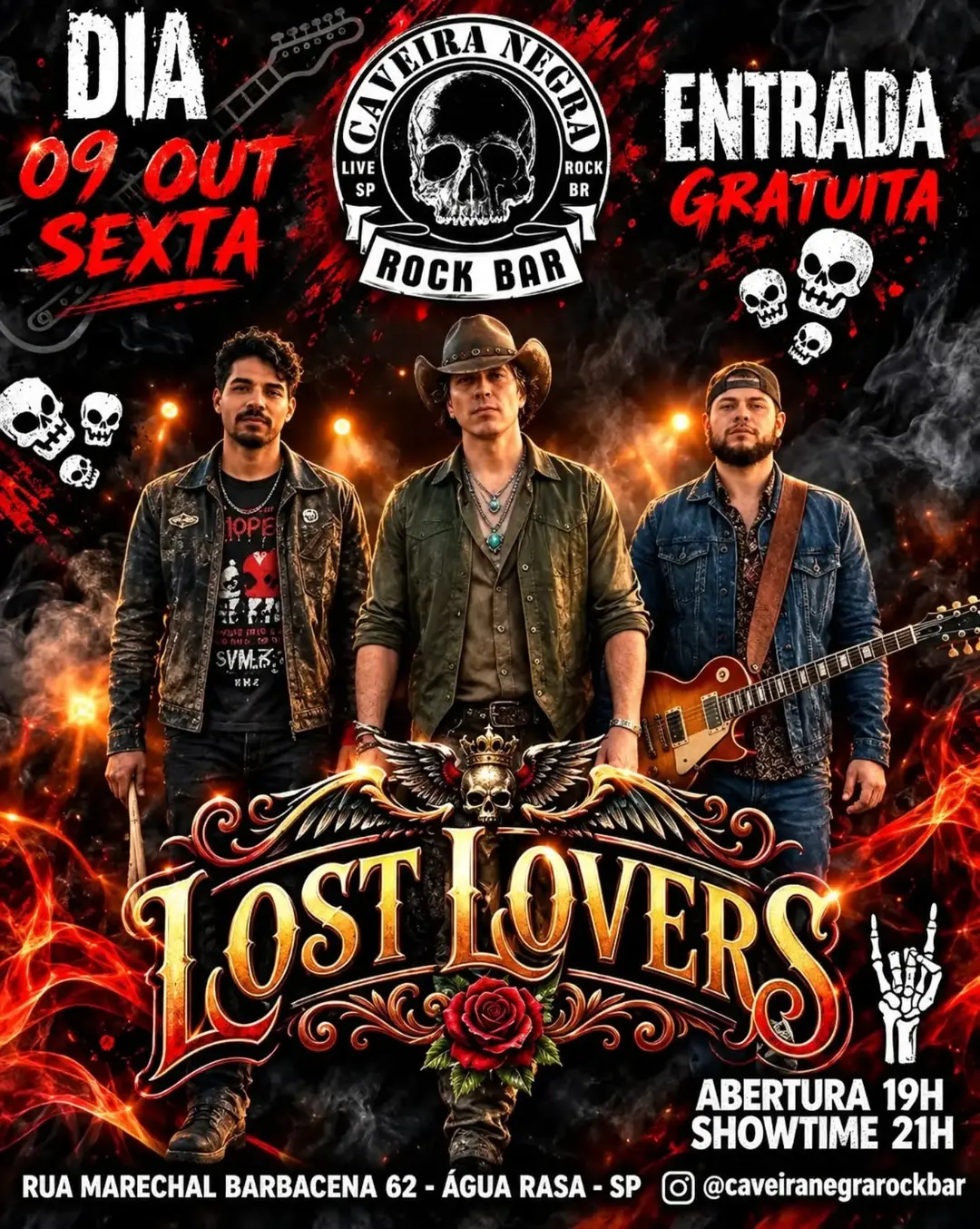 Flyer de Lost Lovers Rock e Banda Lost Lovers