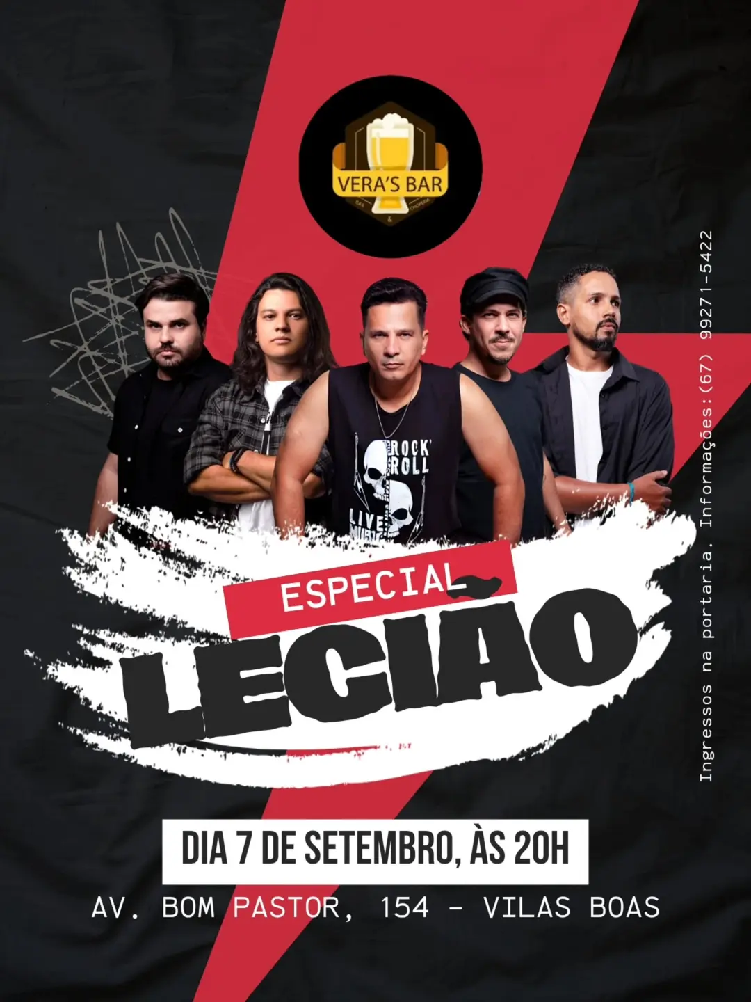 Flyer de Alzira's e Especial Legião Urbana