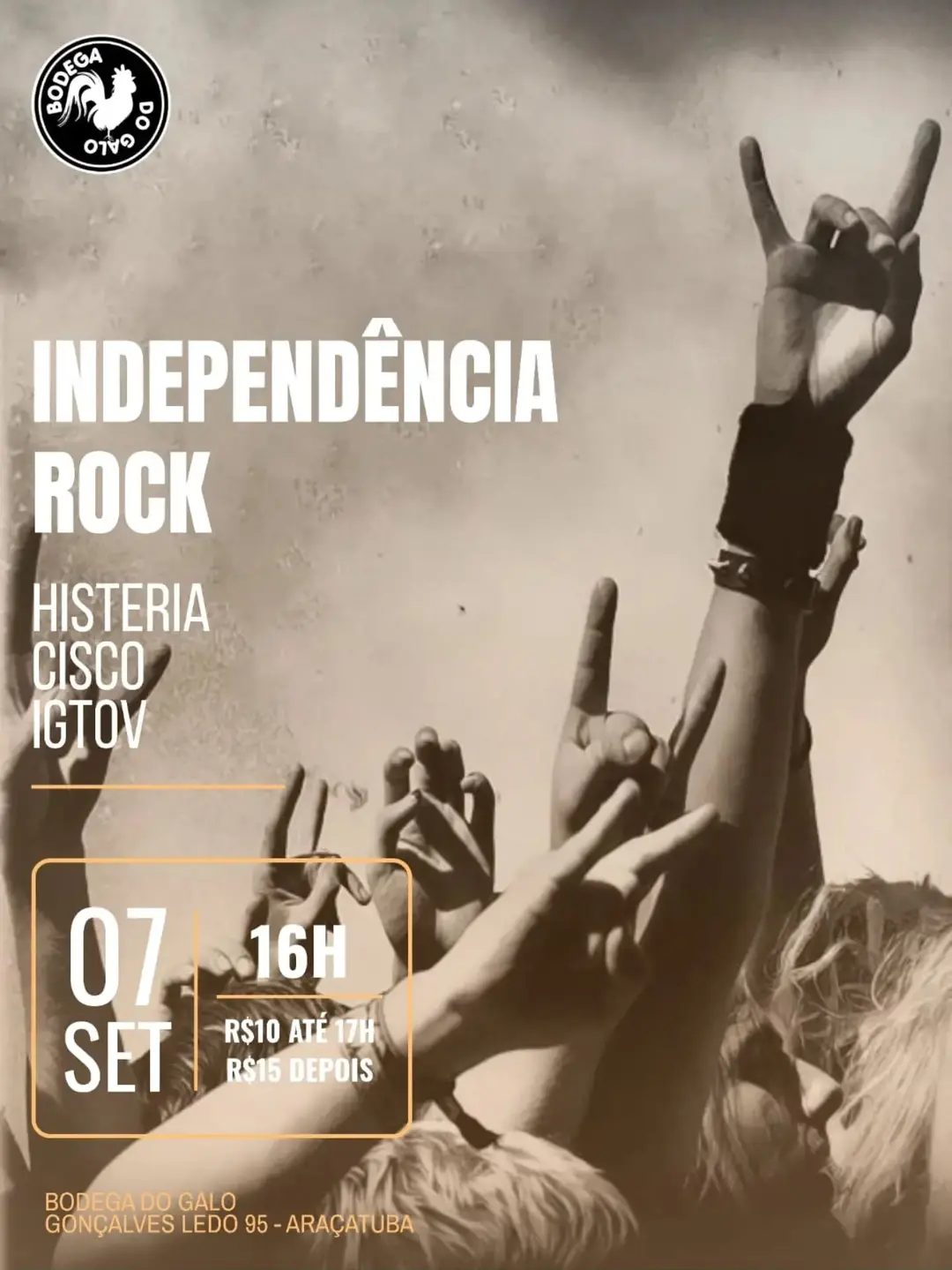 Flyer de Cisco, Vinil, Banda Histeria, DJ Igtov e igtov_project