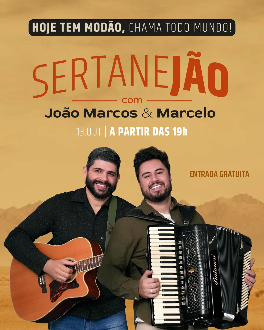 Flyer de João Marcos e Marcelo