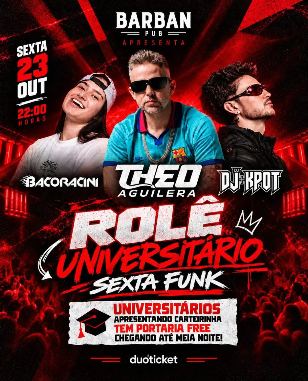 Flyer de Théo Aguilera, Bacoracini e DJ X-POT