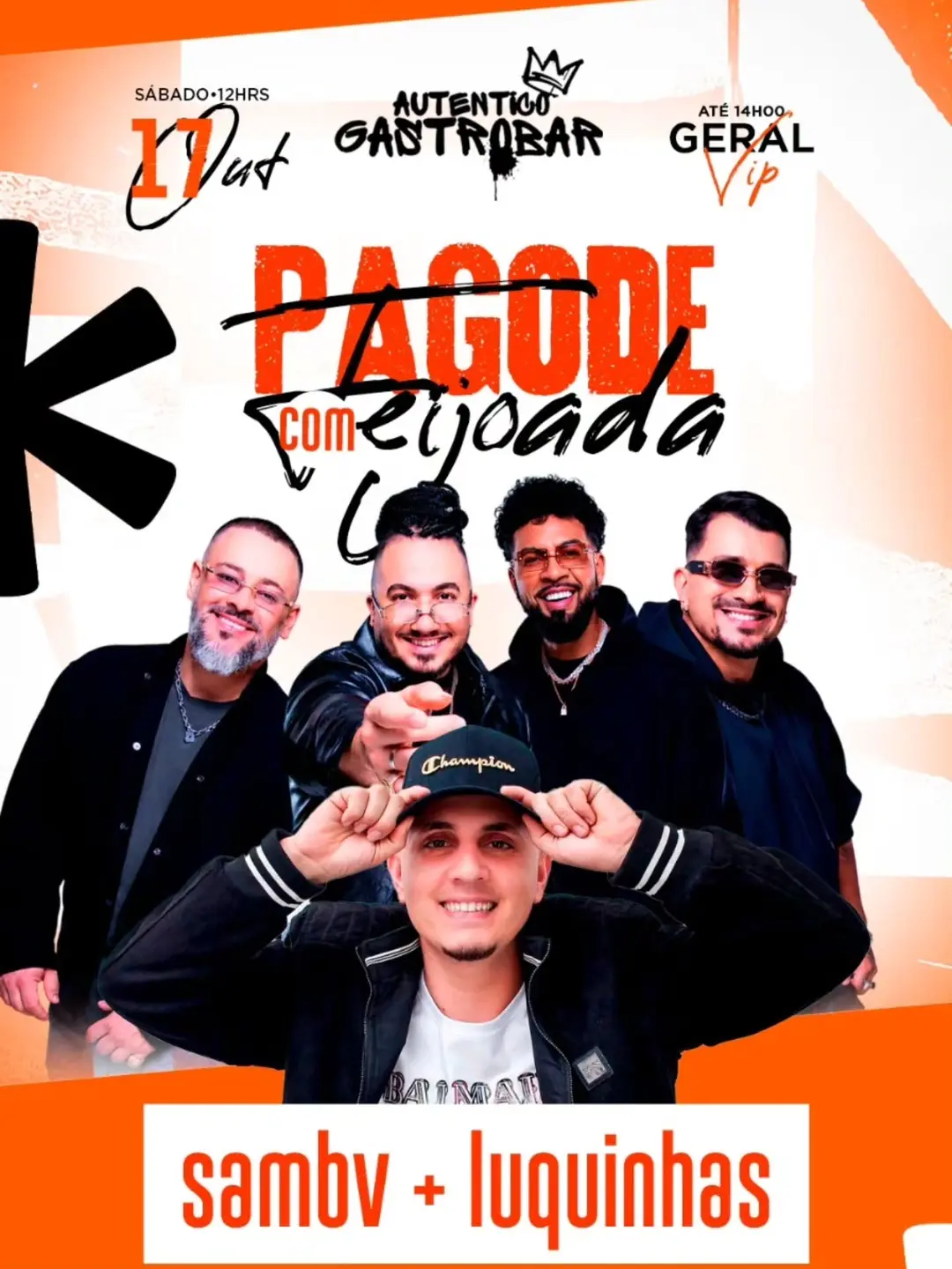 Flyer de Pagode com Feijoada e samby + luquinhas