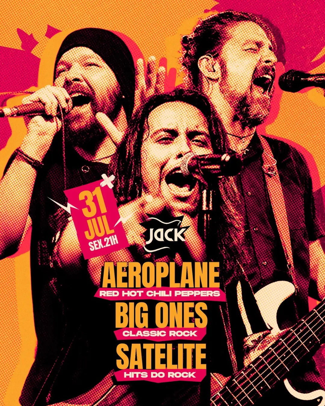 Flyer de Aeroplane | Banda | RHCP, Big Ones e Satélite