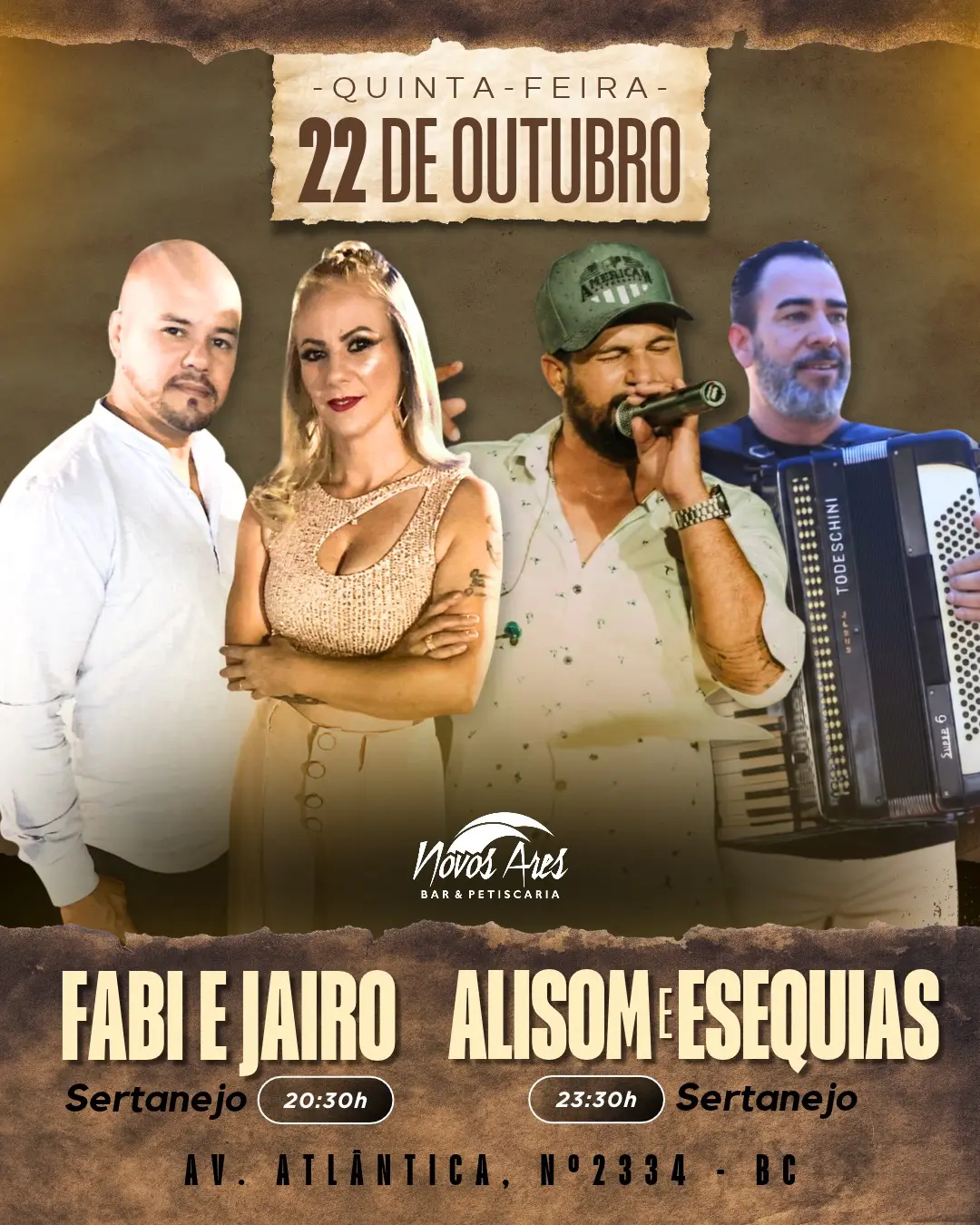 Flyer de Fabi e Jairo e Alisom