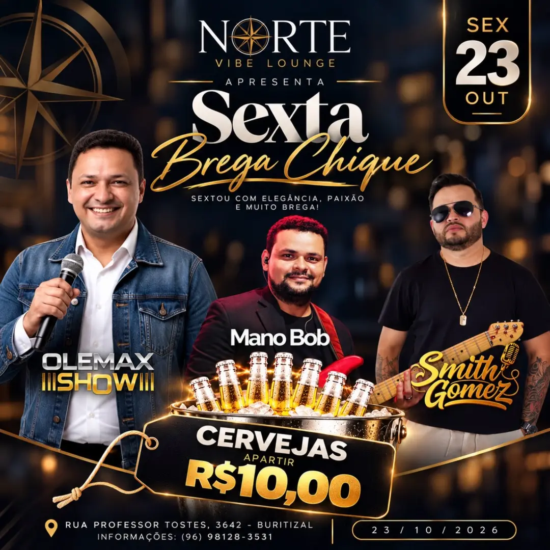 Flyer de Olemax.show, MANOBOB e Smith Gomez