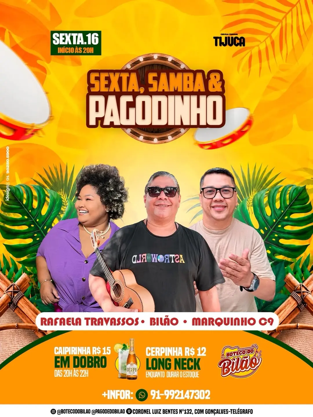 Flyer de Rafaela Travassos, Bilão e Marquinho C9