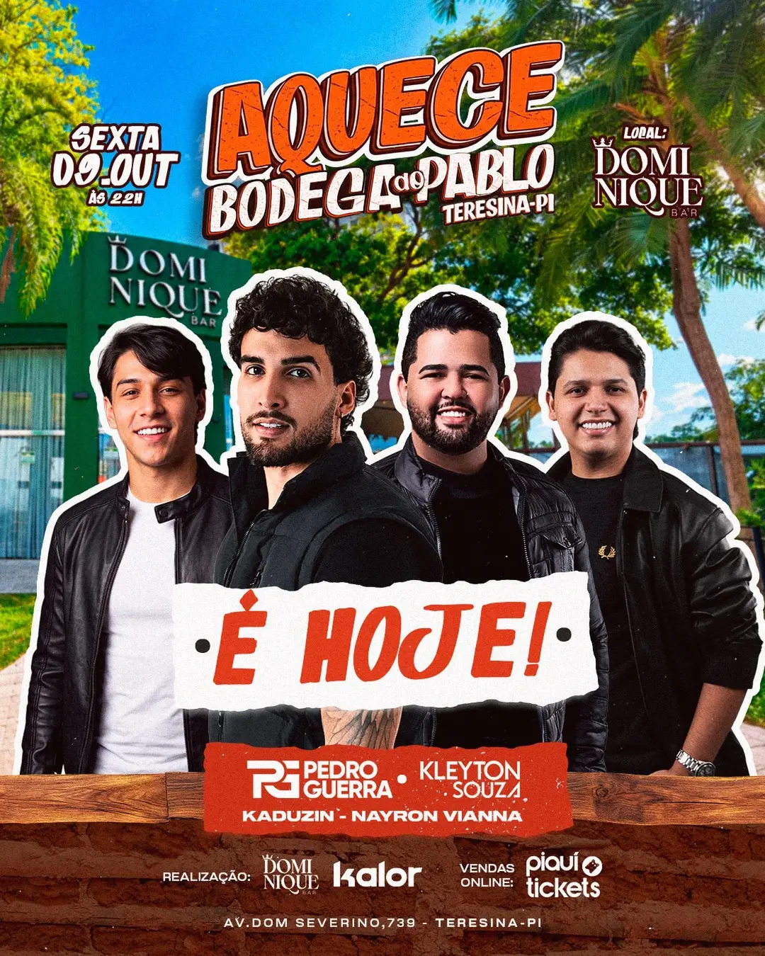Flyer de Kleyton Souza, Pedro Guerra, Kaduzin e Nayron Vianna