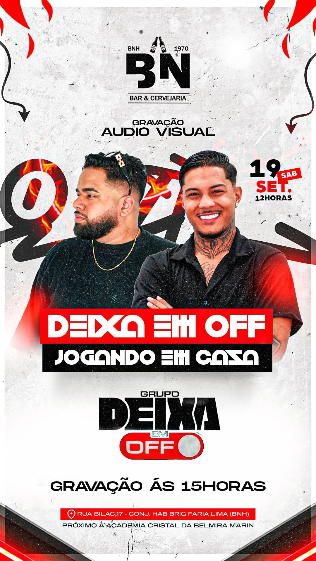 Flyer de Grupo Deixa em Off