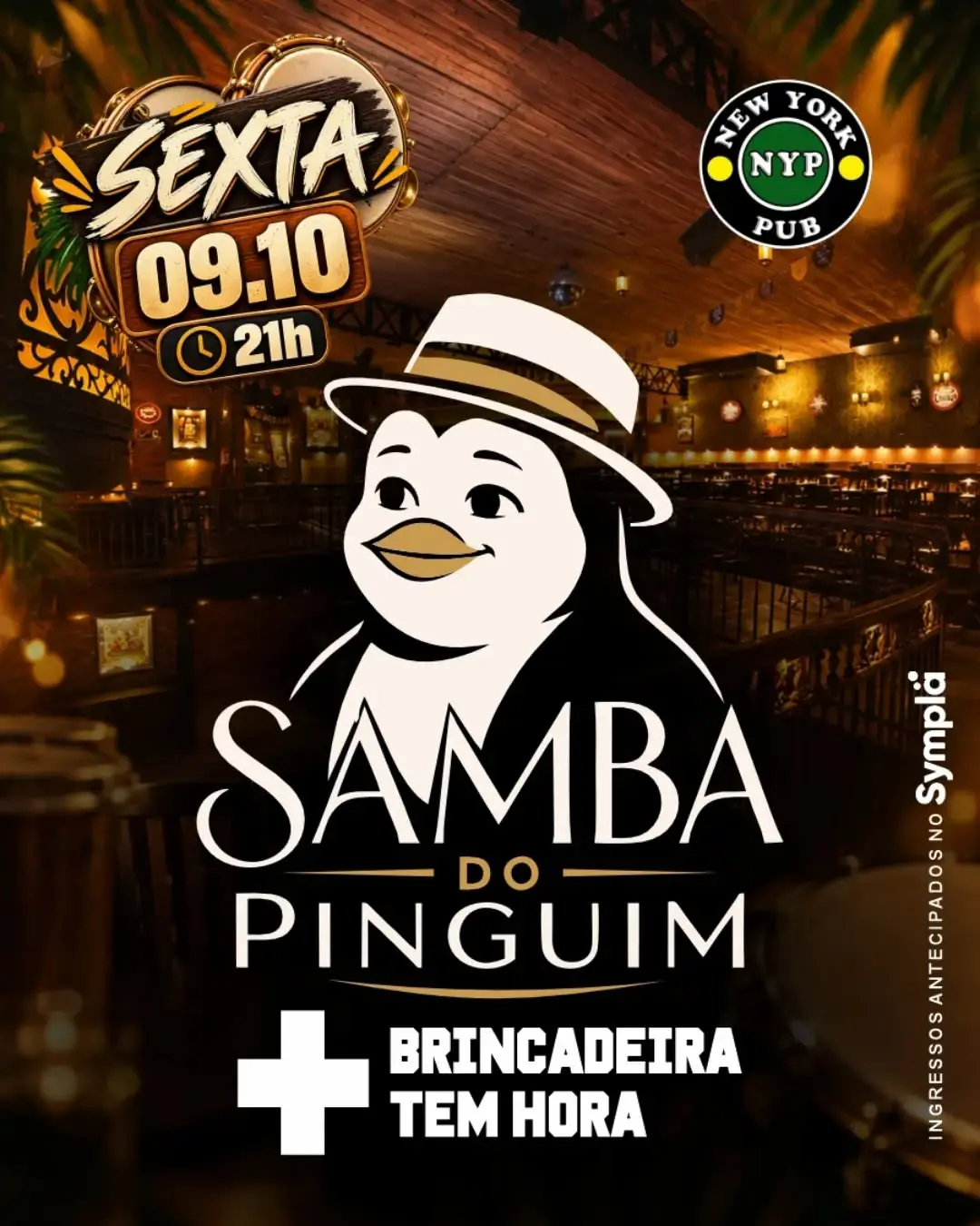 Flyer de Samba do Pinguim e mais 3 artistas