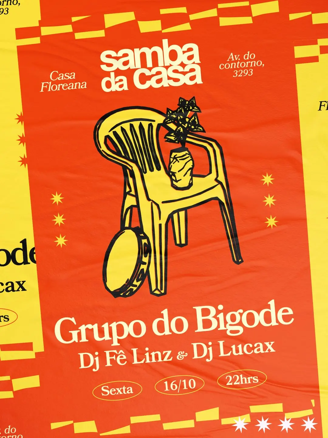 Flyer de Grupo do Bigode, Deelay Lucax e DJ Felinz