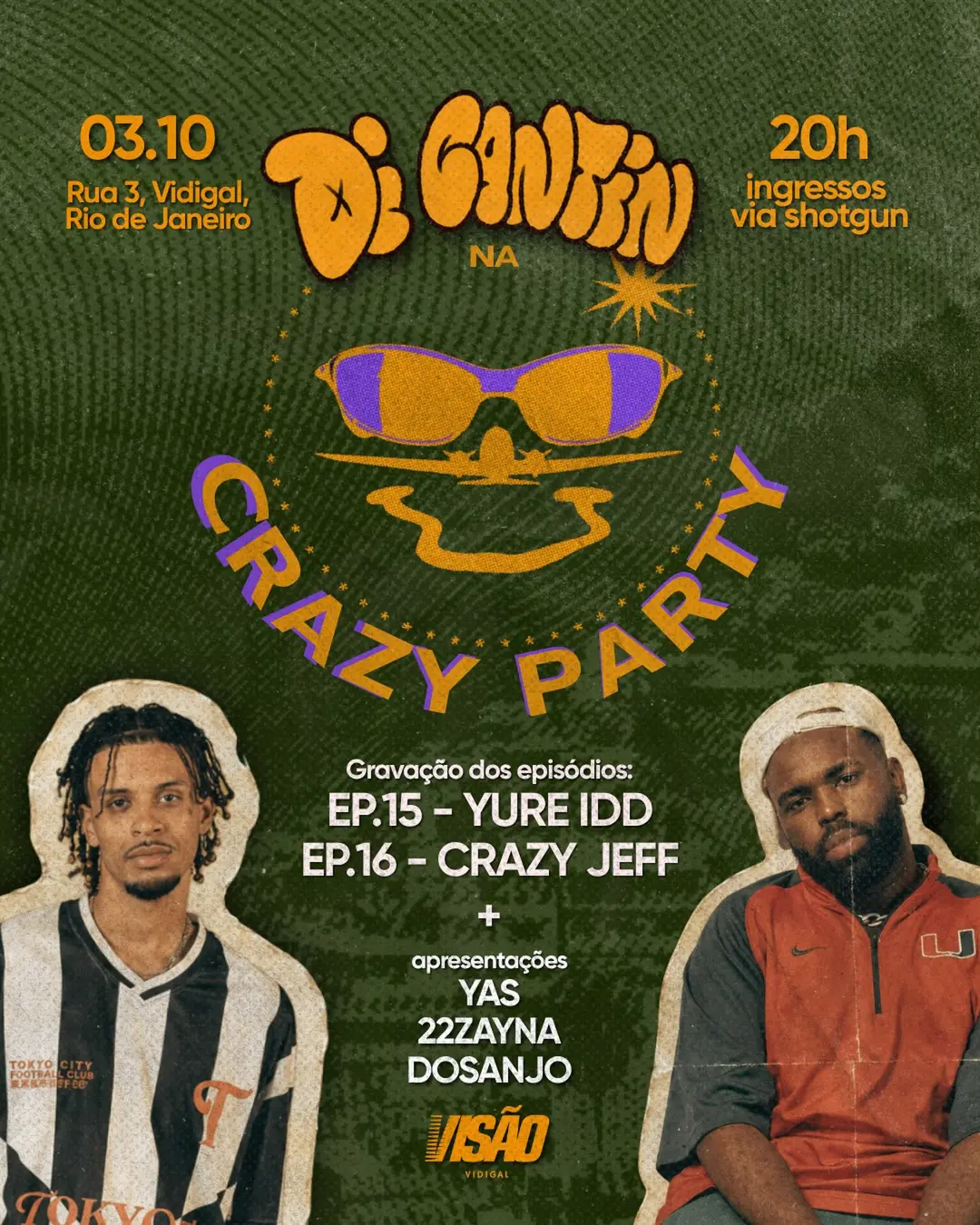 Flyer de Crazy Jeff, Yureidd, Yasyas, DosAnjo e 22 Zayna