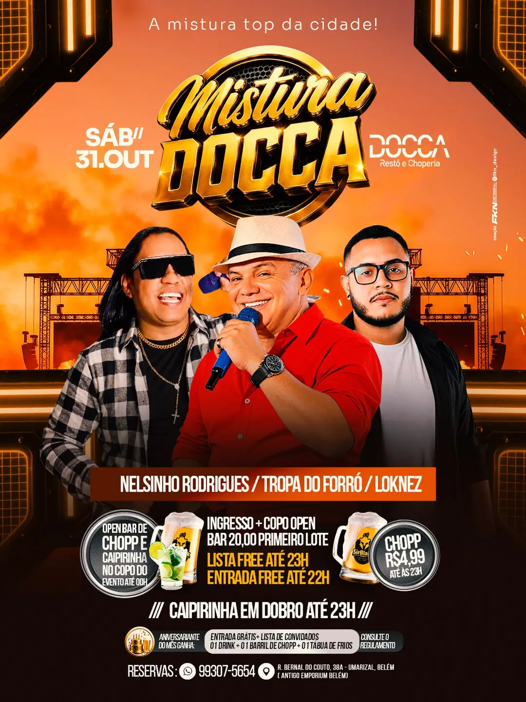 Flyer de Nelsinho Rodrigues, Tropa do forró e DJ Loknez