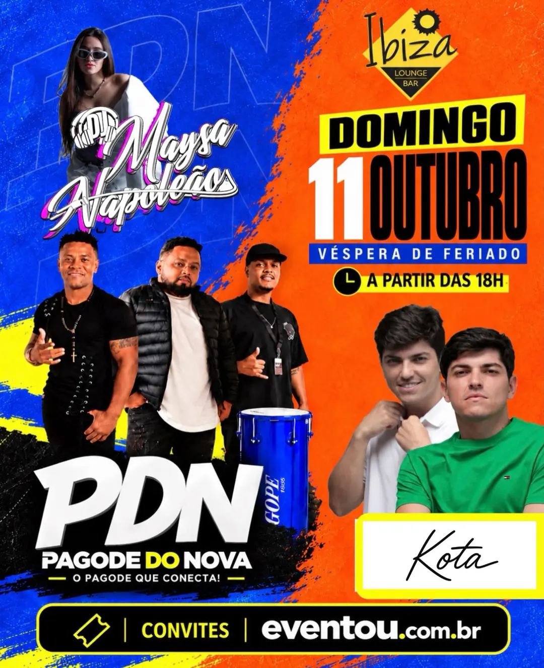 Flyer de Marcus Vinícius, Maysa Napoleao e Pagode do Nova