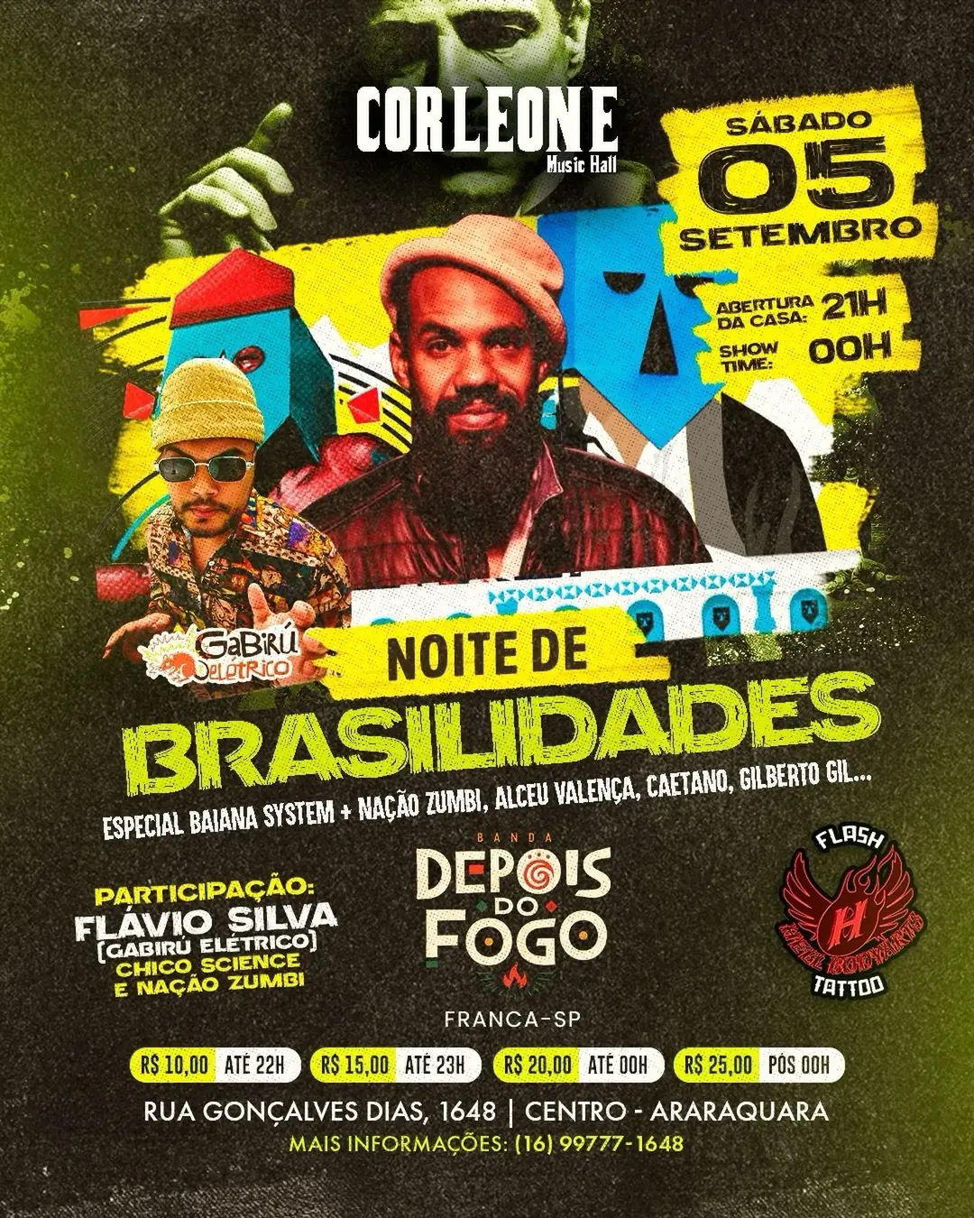 Flyer de Gabirú Elétrico, Banda Depois do Fogo e mais 4 artistas