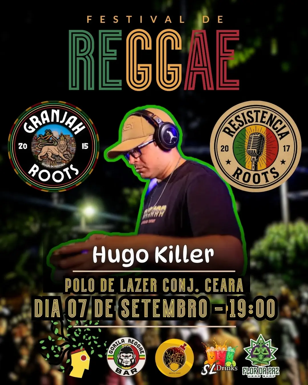 Flyer de Granja H Roots, Romario System e mais 8 artistas