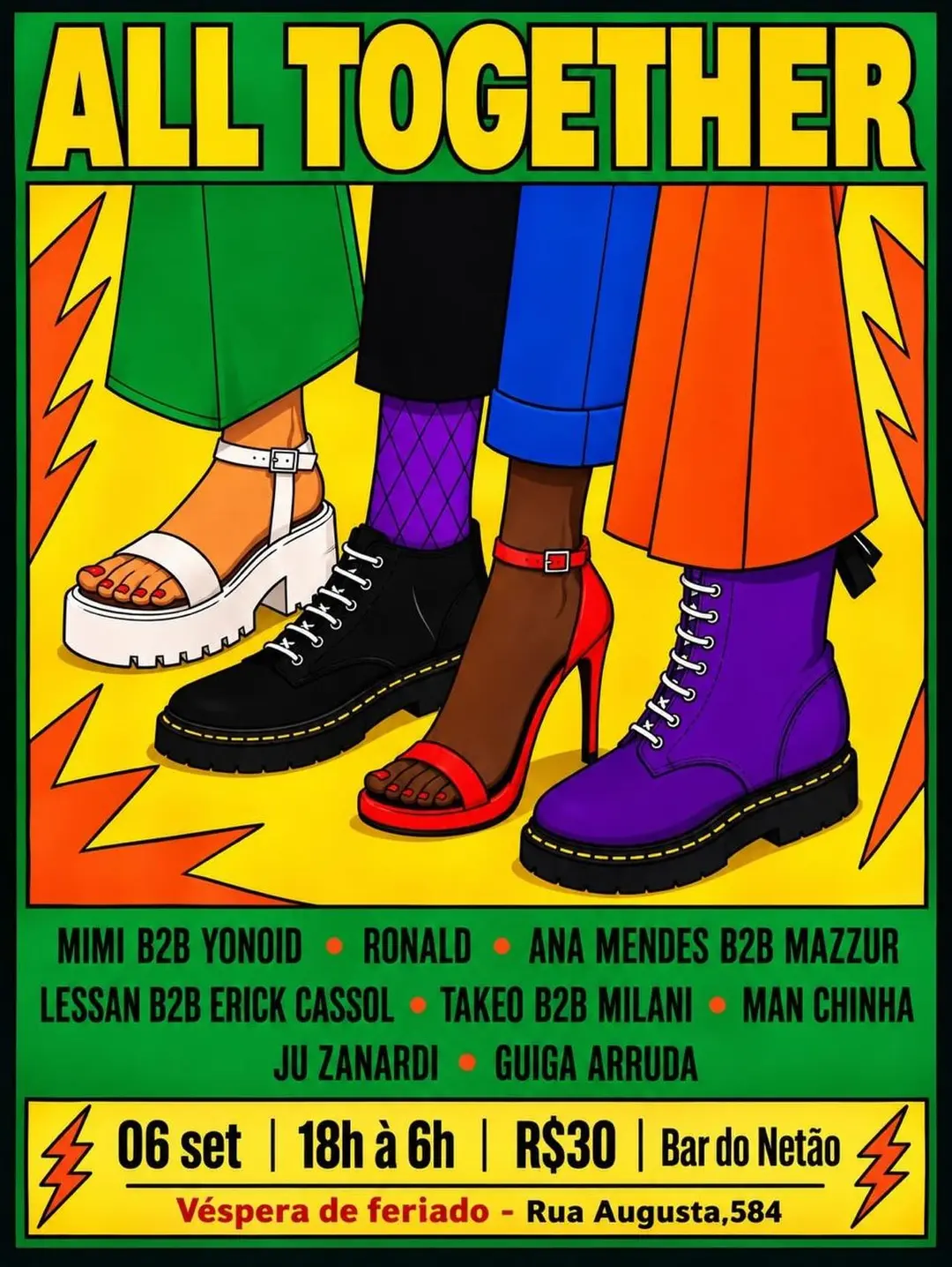 Flyer de Yonoid, Ronald Pacheco, Lessan Dta e mais 10 artistas