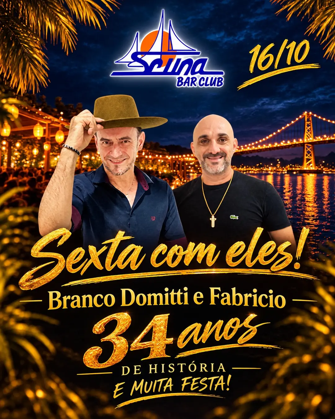 Flyer de Branco Domitti e Fabrício