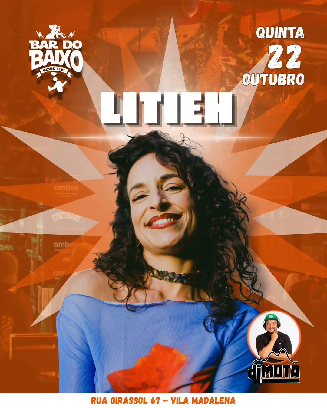 Flyer de Litieh, Gustavo Ferreira e mais 3 artistas