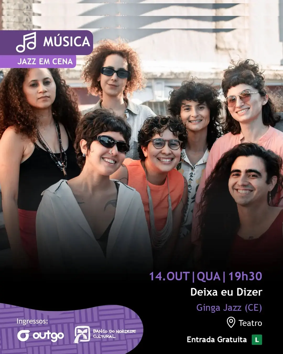 Flyer de Thais Costa e Septeto Feminino
