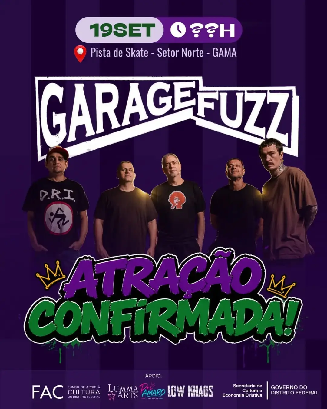 Flyer de Garage Fuzz, Samiam e Burning Rage