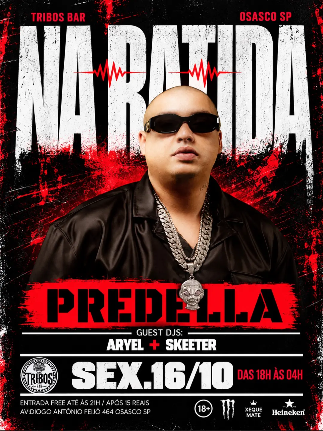 Flyer de DJ Aryel, predelladmc011 e Skeeter Beats