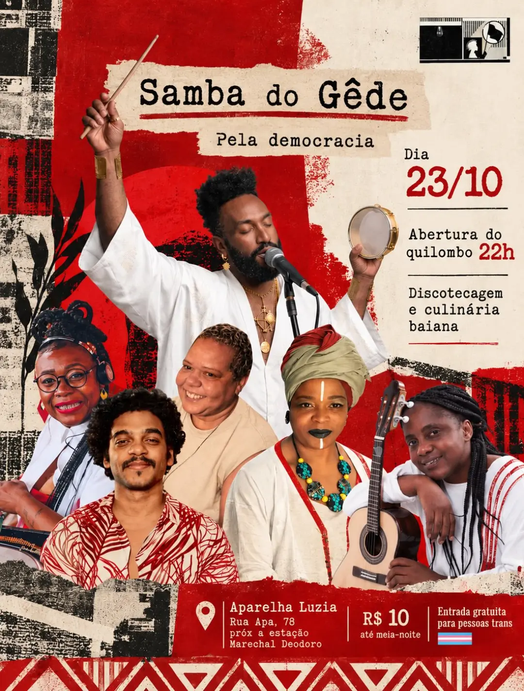 Flyer de Gêde Lima e Samba do Gêde