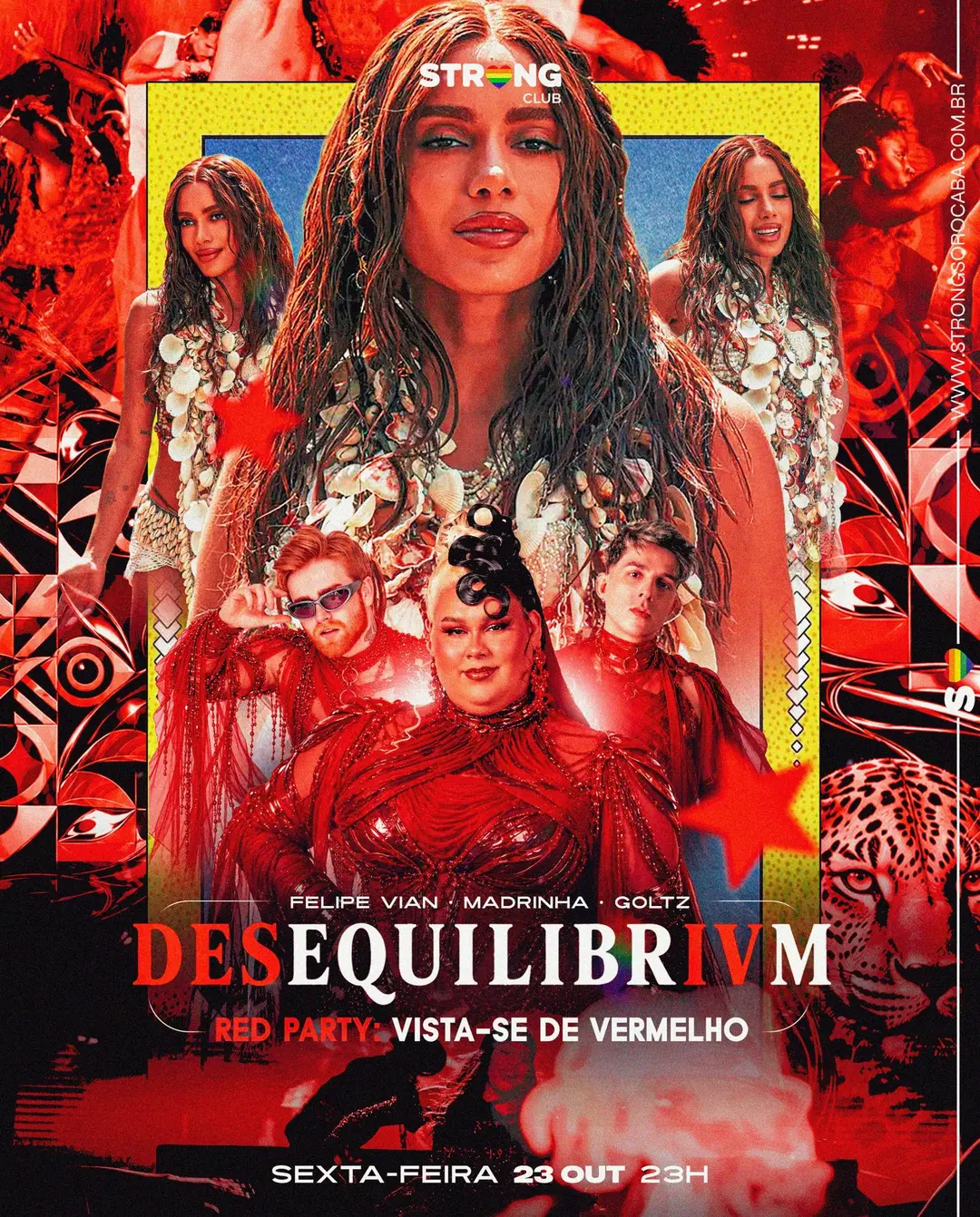 Flyer de Felipe Vian, Madrinha DJ, Goltz e Desequilibrium