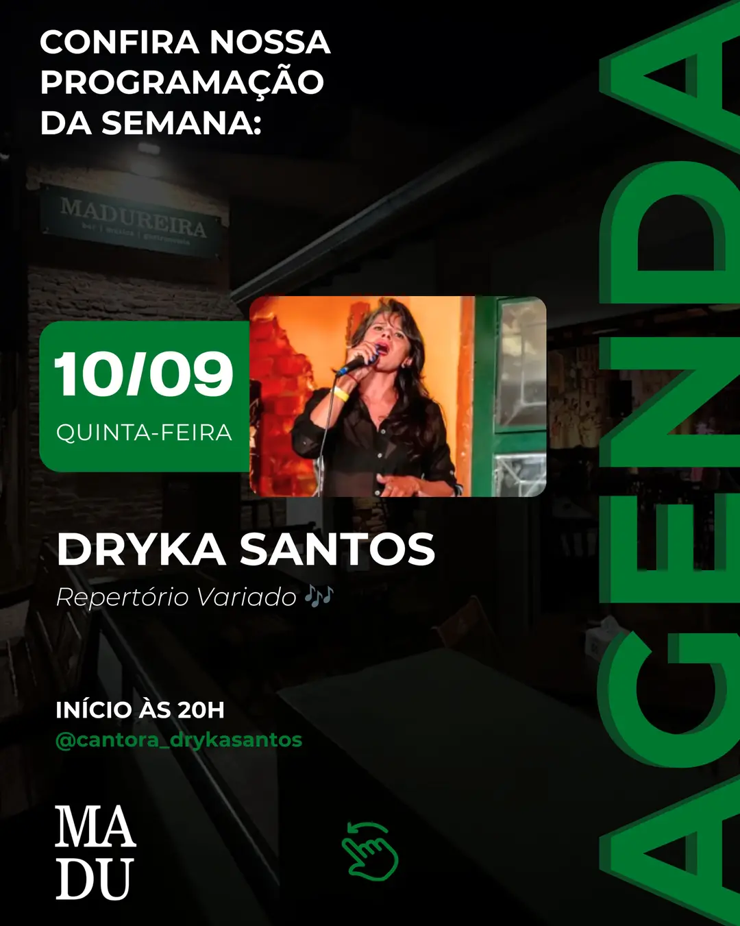 Flyer de Dryka Santos, Quinta Avenida e mais 2 artistas