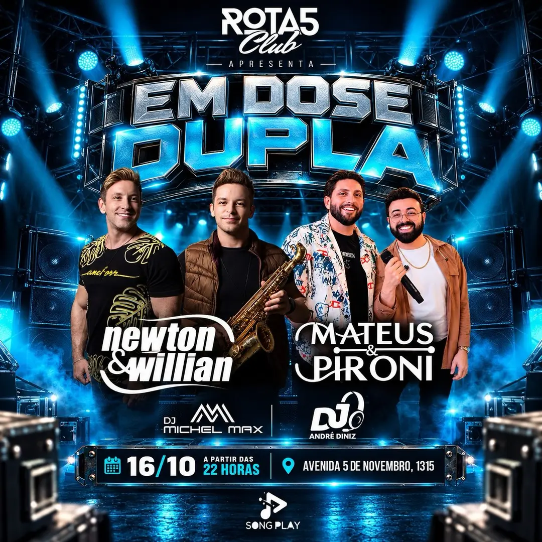 Flyer de Newton & Willian e Mateus e Pironi