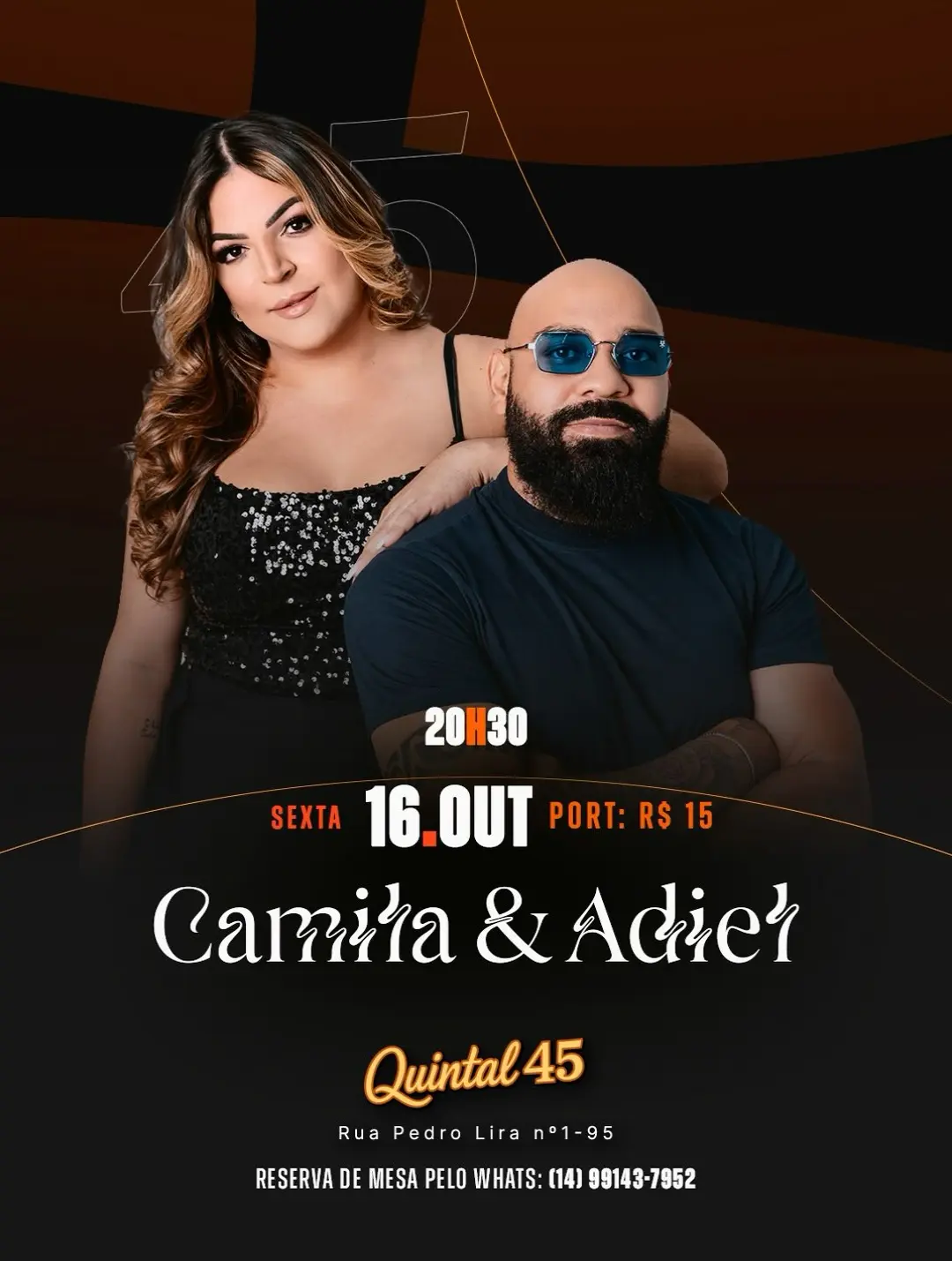 Flyer de Camilla e Adiel