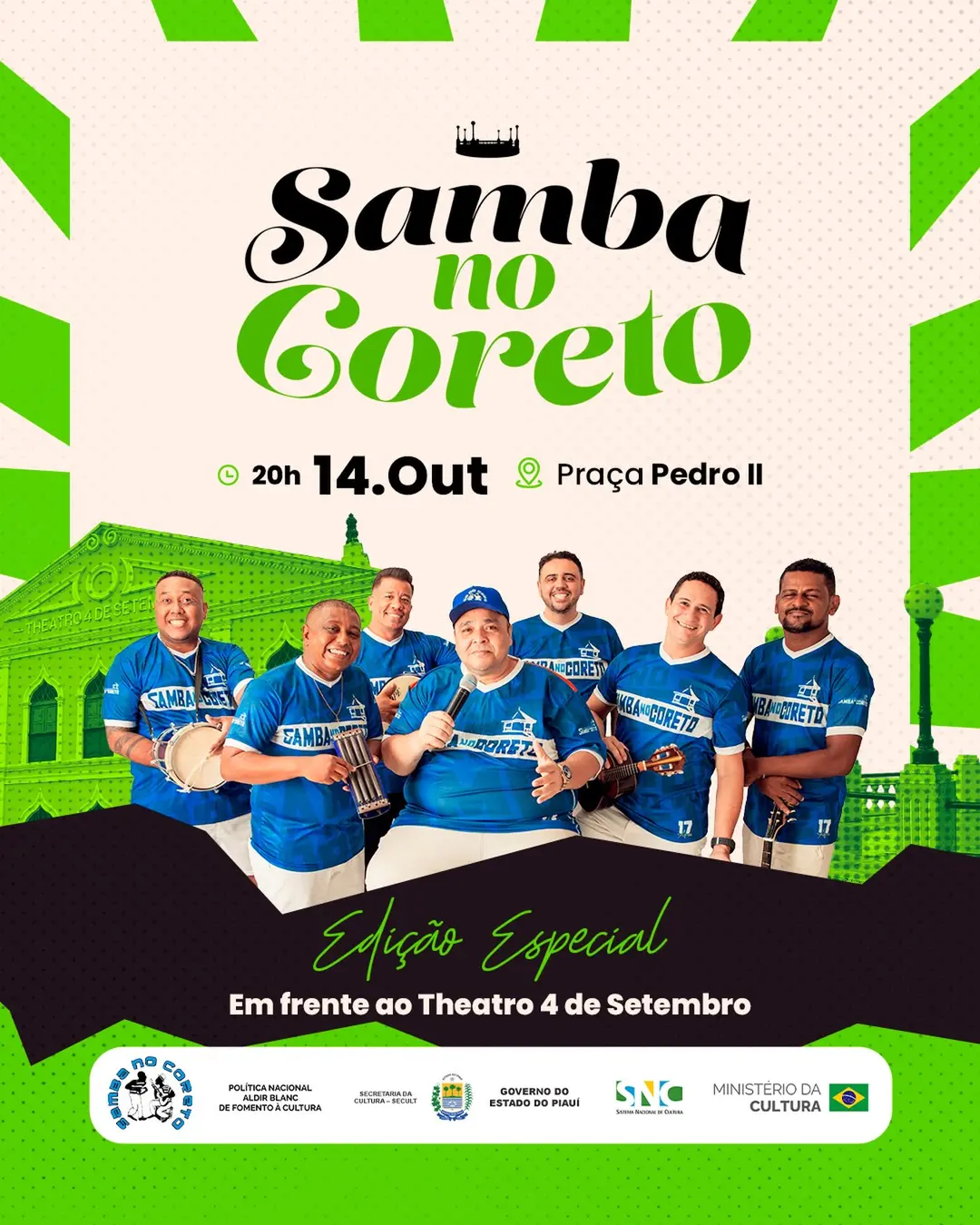 Flyer de Samba no Coreto