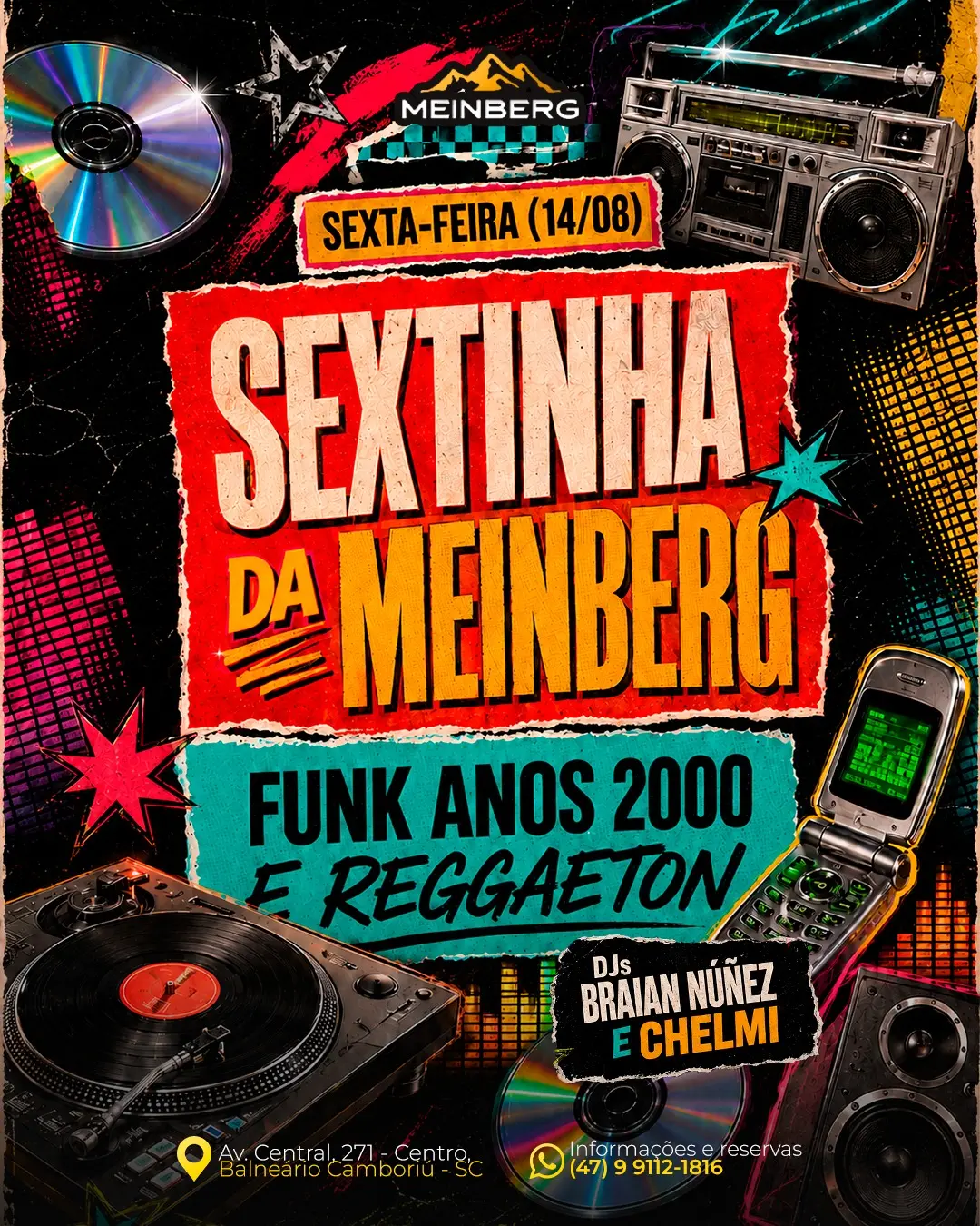 Flyer de Chelmi e DJ Braian Núñez