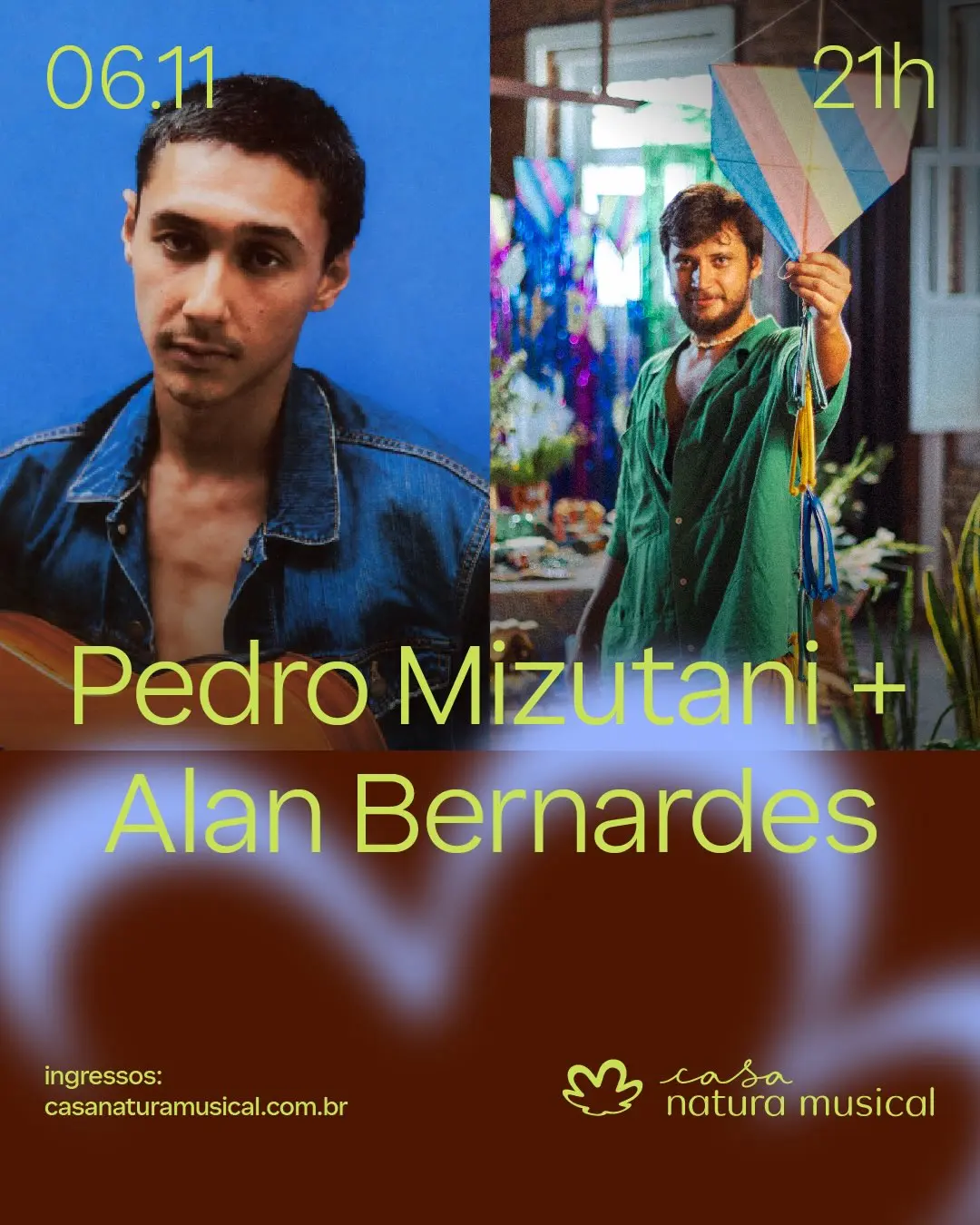 Flyer de Pedro Mizutani e Alan Bernardes