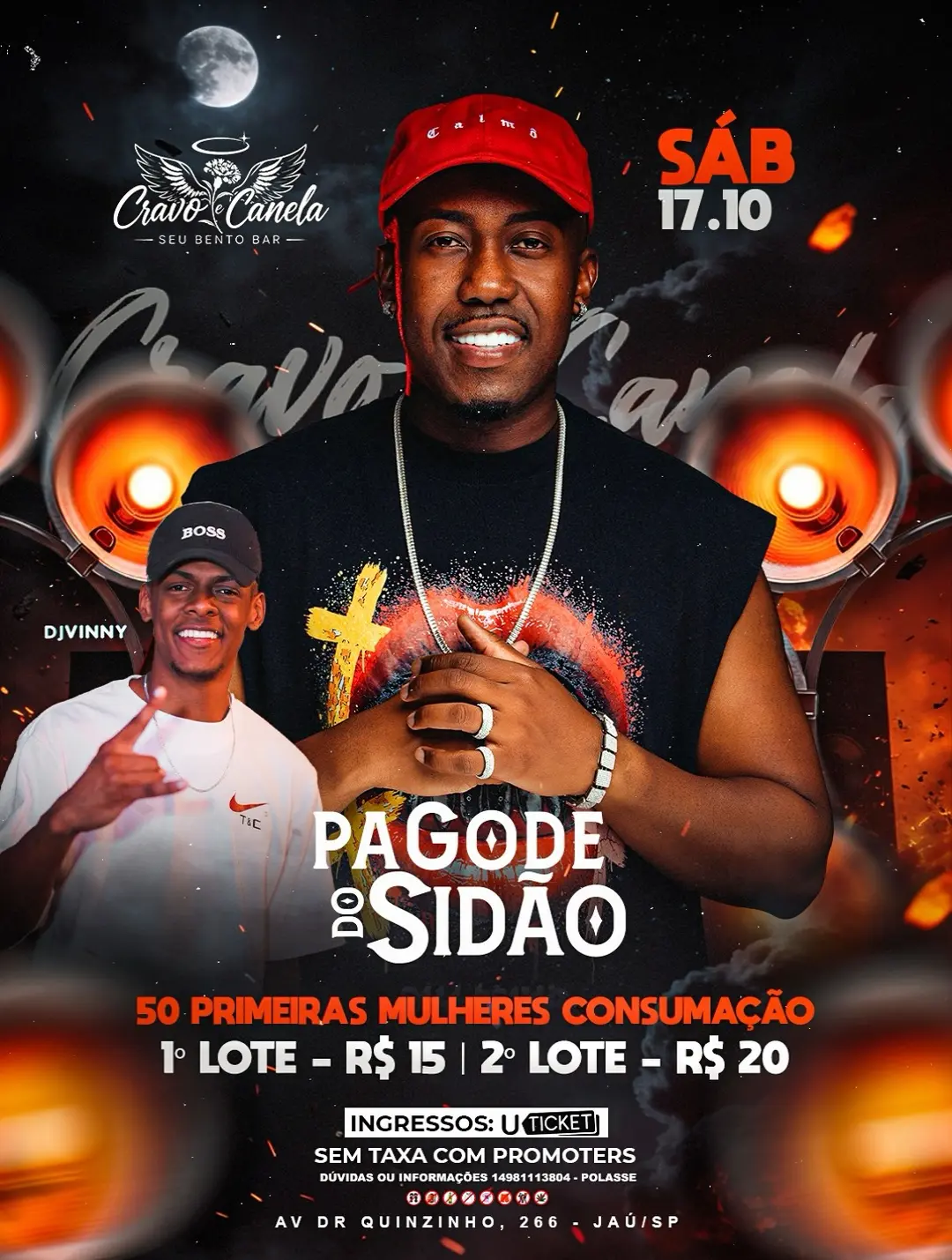 Flyer de Pagode do Sidão e Vinny
