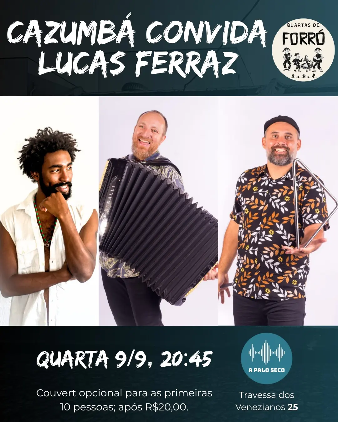 Flyer de Lucas Ferraz, Paulo Cardoso e mais 2 artistas