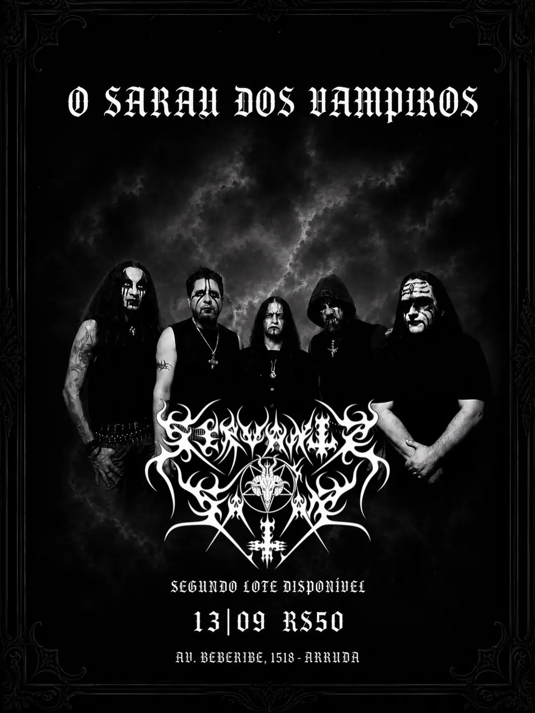 Flyer de Luxuria de Lillith, Servants of Satan e mais 3 artistas