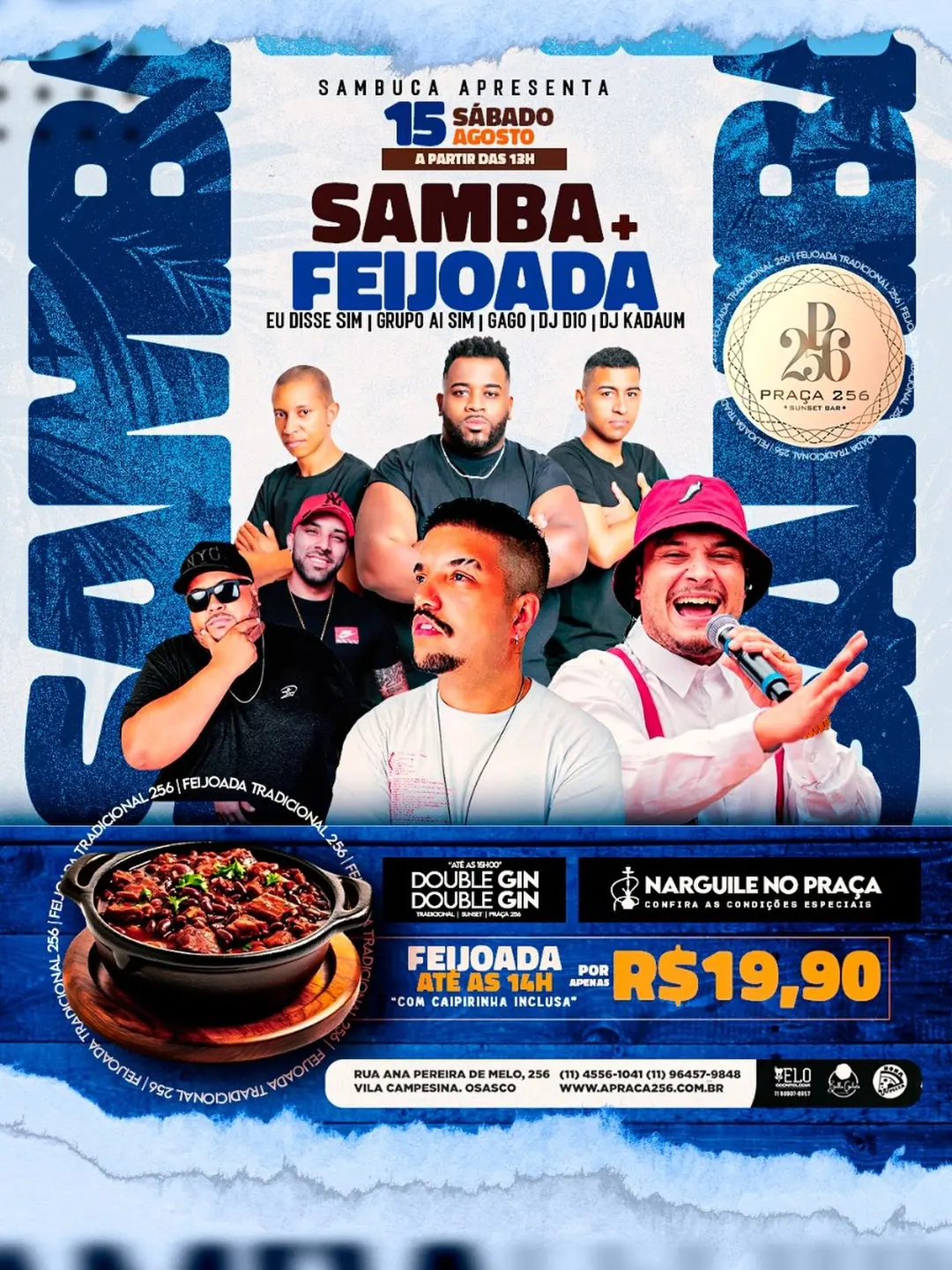 Flyer de Grupo Aí Sim 2011, Eu Disse Sim, Gago e mais 2 artistas