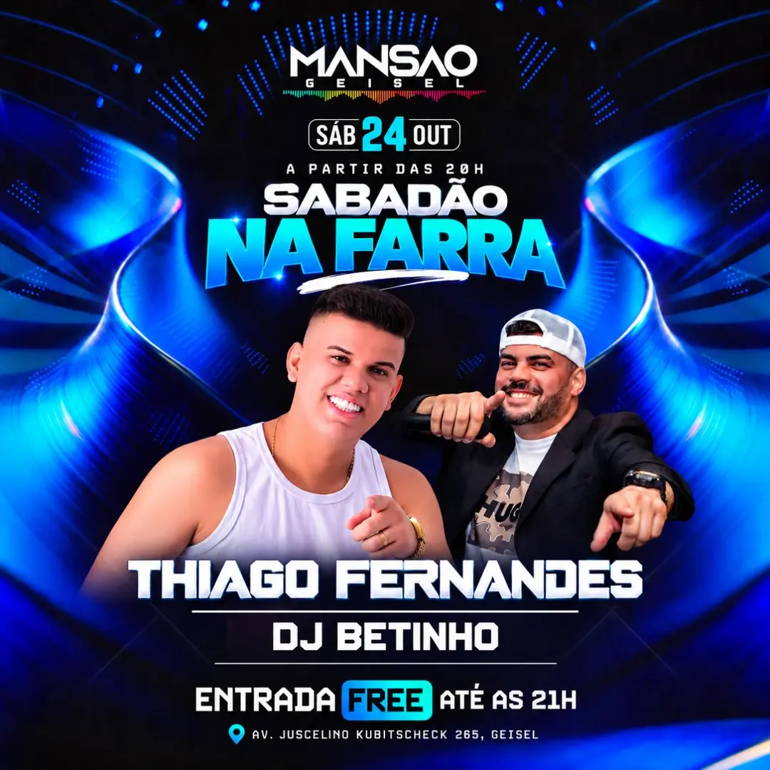 Flyer de Dj Betinho e Thiago Fernandes