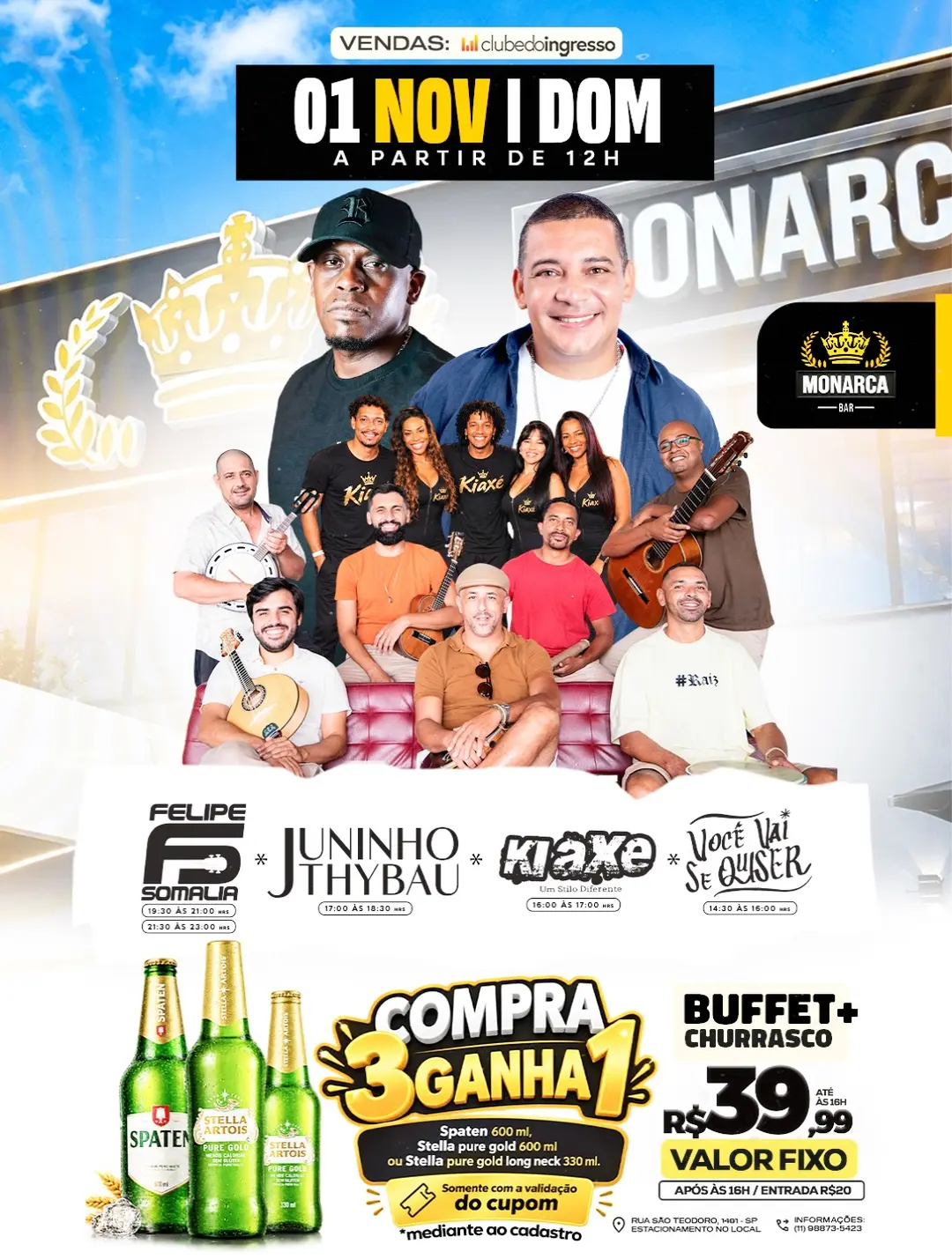Flyer de KIAXE SP, Felipe Somalia e mais 3 artistas