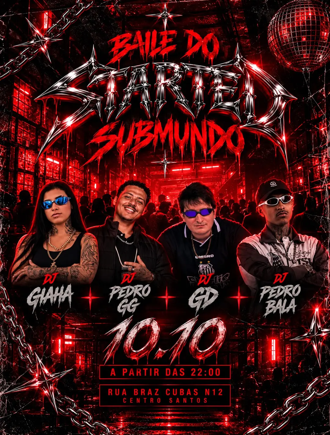 Flyer de Hendrick Pedro, DJ Giaha, Pedro GG e GD