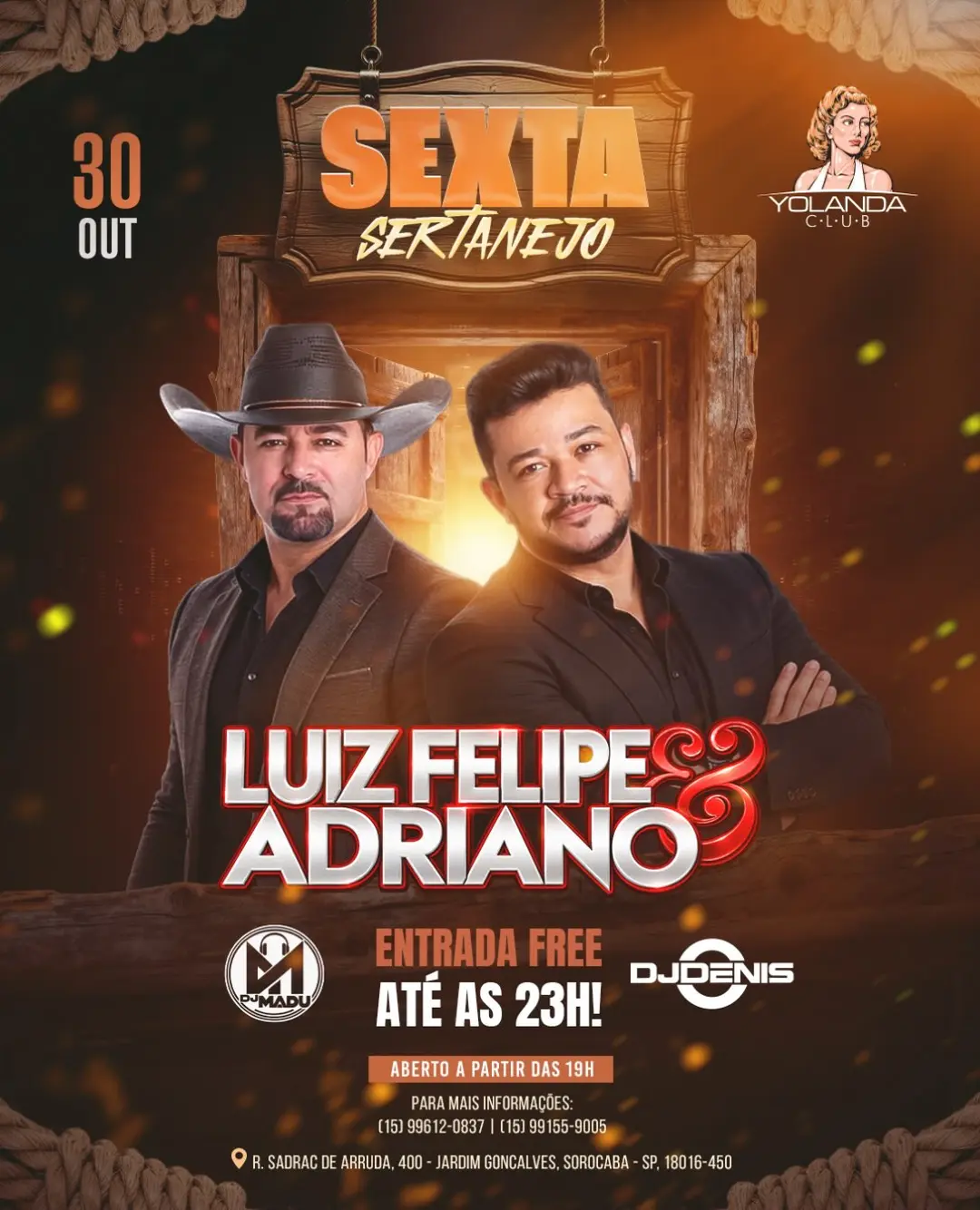 Flyer de Luiz Felipe e Adriano