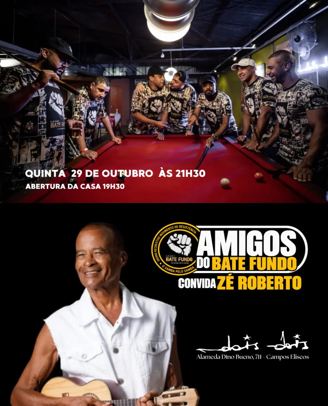 Flyer de Zé Roberto e Batefundo